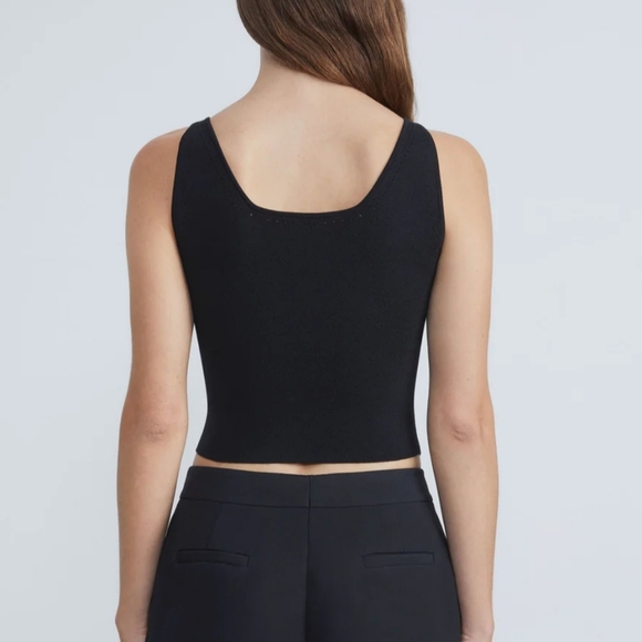 Lafayette 148 New York Tank Merino Silk Ribbed Knit Square Neck Black M NWT - Picture 7 of 14